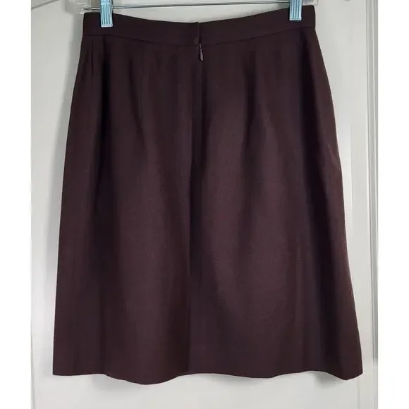 Vintage Talbots Brown 100% Wool Blazer and Short Skirt Suit Set – Size 8 - Picture 11 of 14